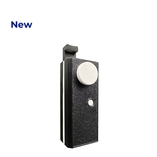Avast Marine MATEY Hero Image. Black metal bracket with a white circular component on a white background