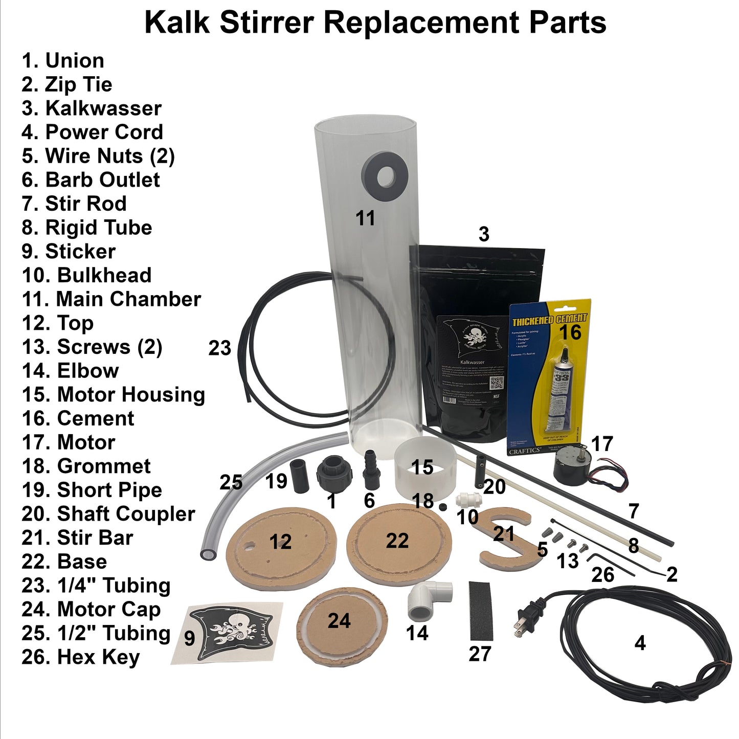 Kalk Stirrer Replacement Parts
