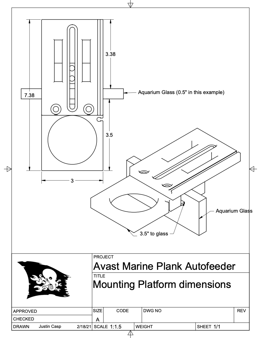 Avast Marine Plank dimensions_mounting plate_line drawing